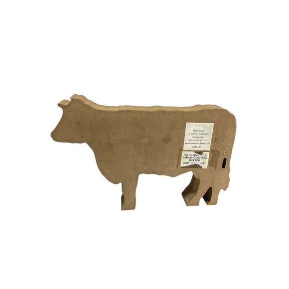 Farm Fresh Cow-Shaped Wooden Decor Sign Rustic Farmhouse Style - Picture 6 of 7